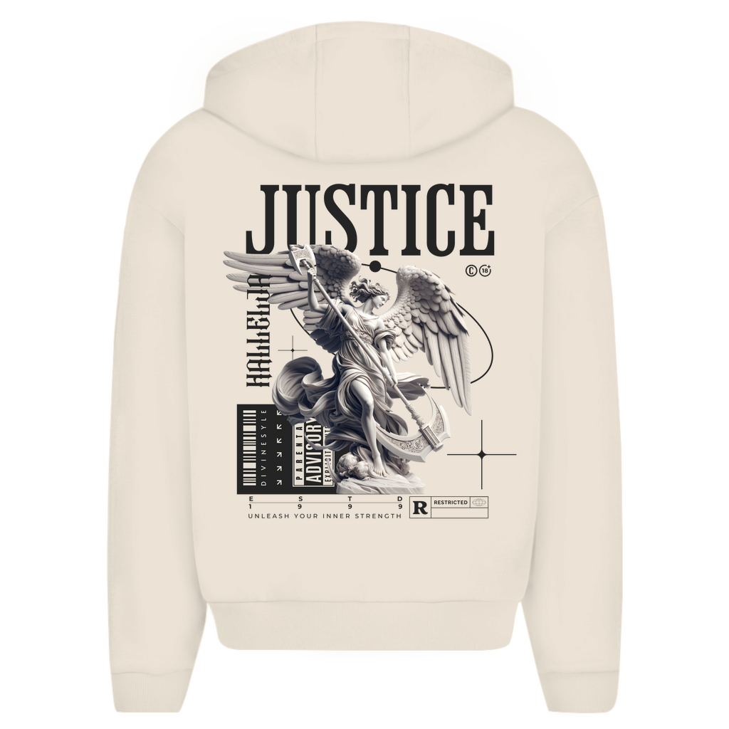 Herren Oversize Zipper Hoodie JUSTICE