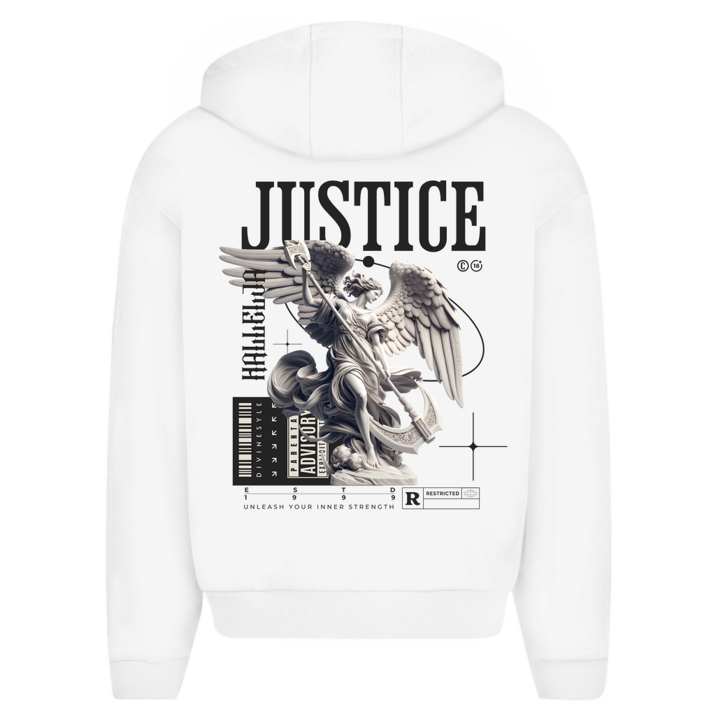 Herren Oversize Zipper Hoodie JUSTICE